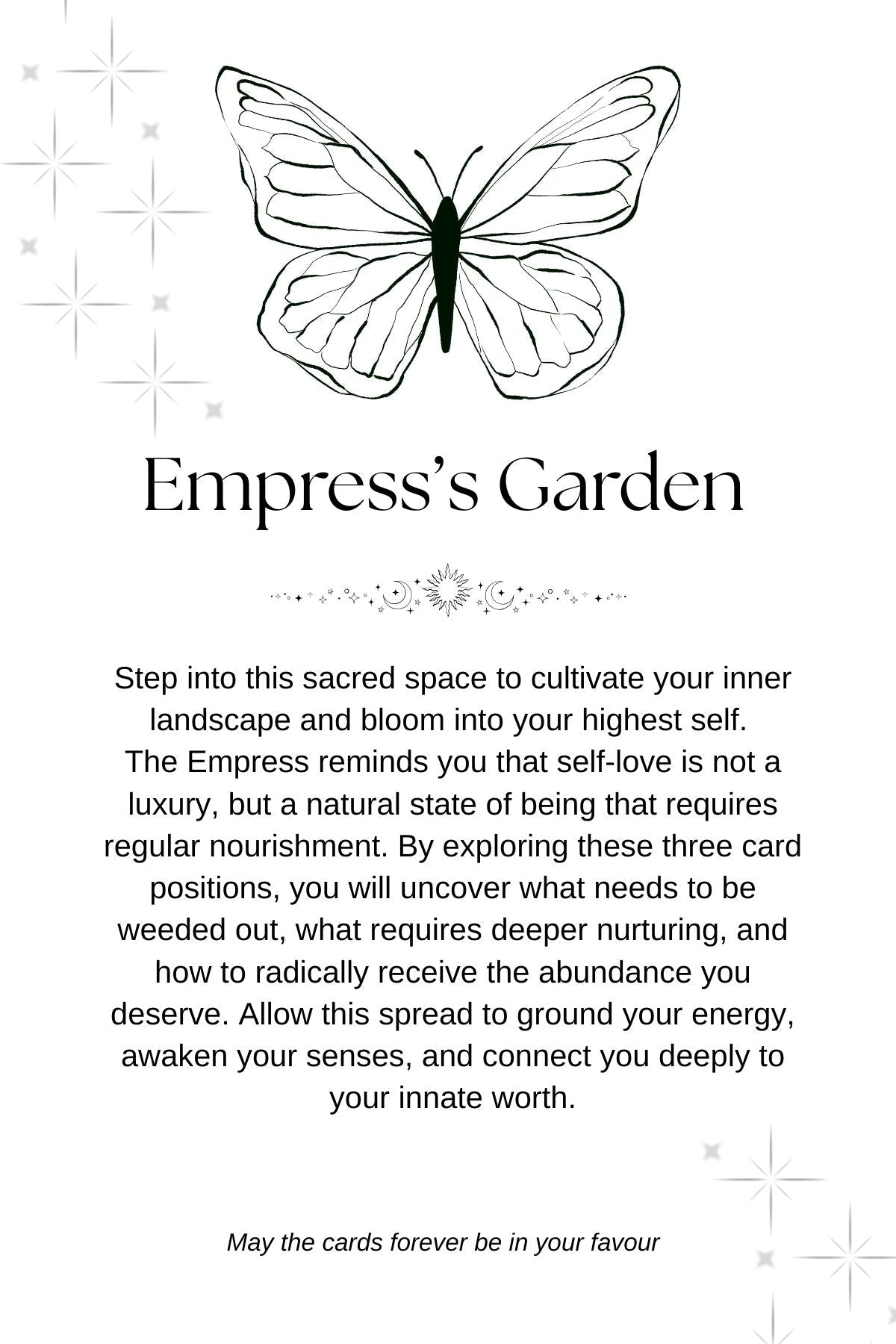 Empress's Garden Tarot Reading Bundle - Divination Mail. ABN: 76 607 487 962Empress's Garden Tarot Reading Bundle